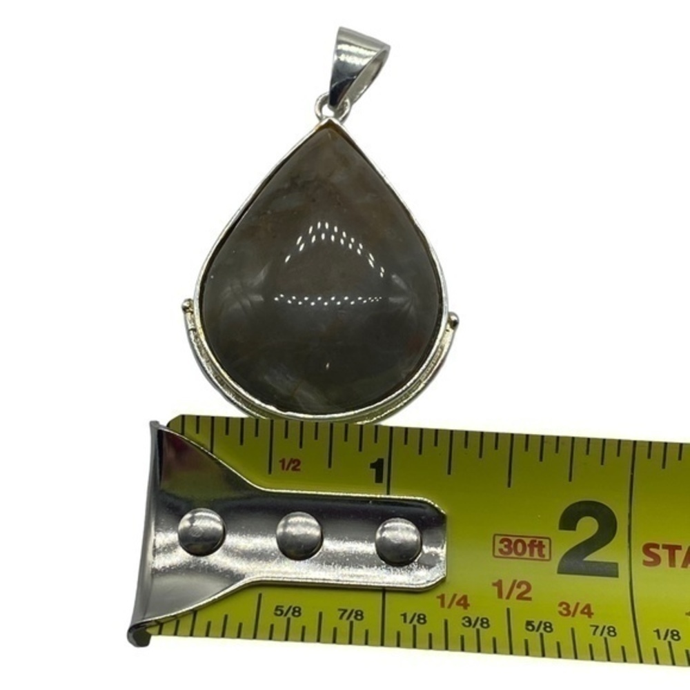 Mexican Agate Gemstone Sterling Silver 925 Pendant 2in - Picture 4 of 5